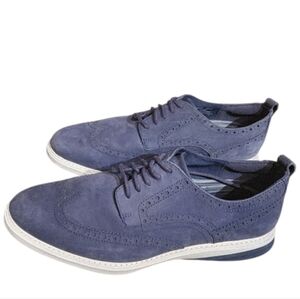 Cole Haan GrandevOlution Wingtip Navy Suede Oxford Shoes Size 10.5M